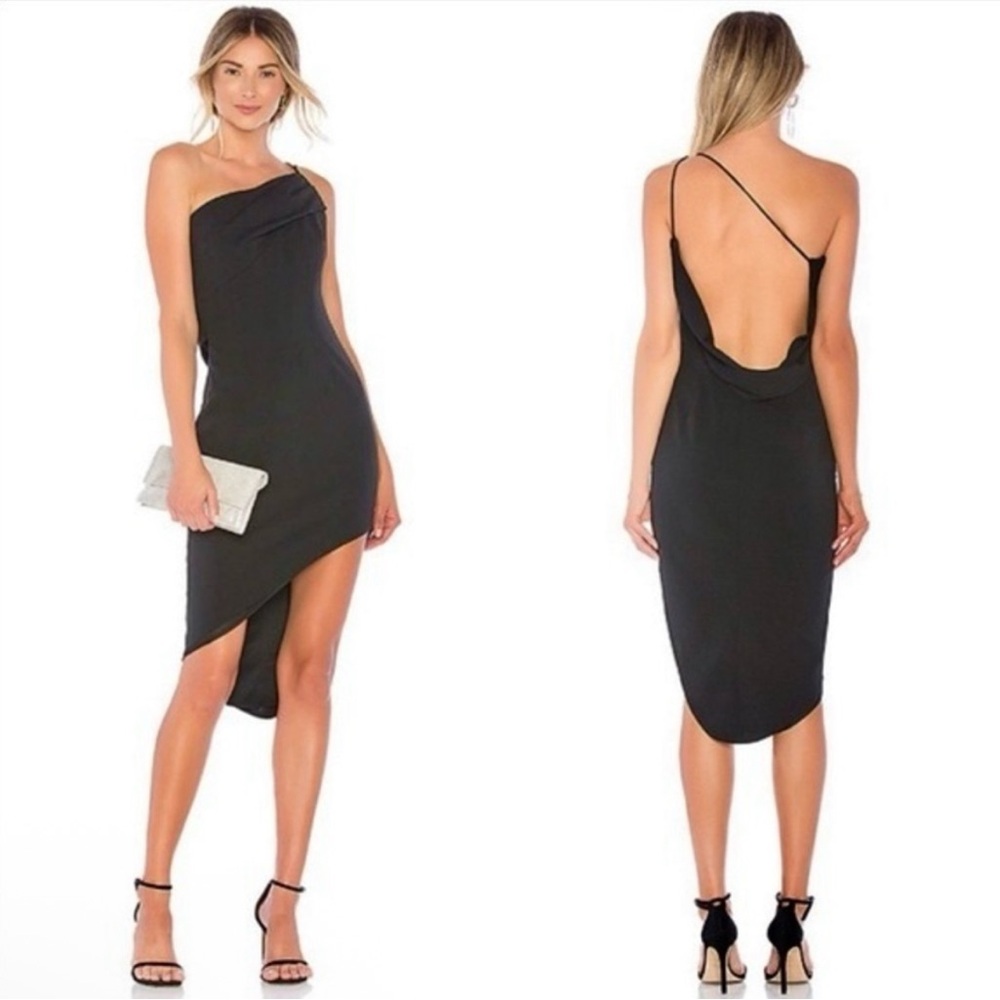 Katie May One Shoulder Black Dress
